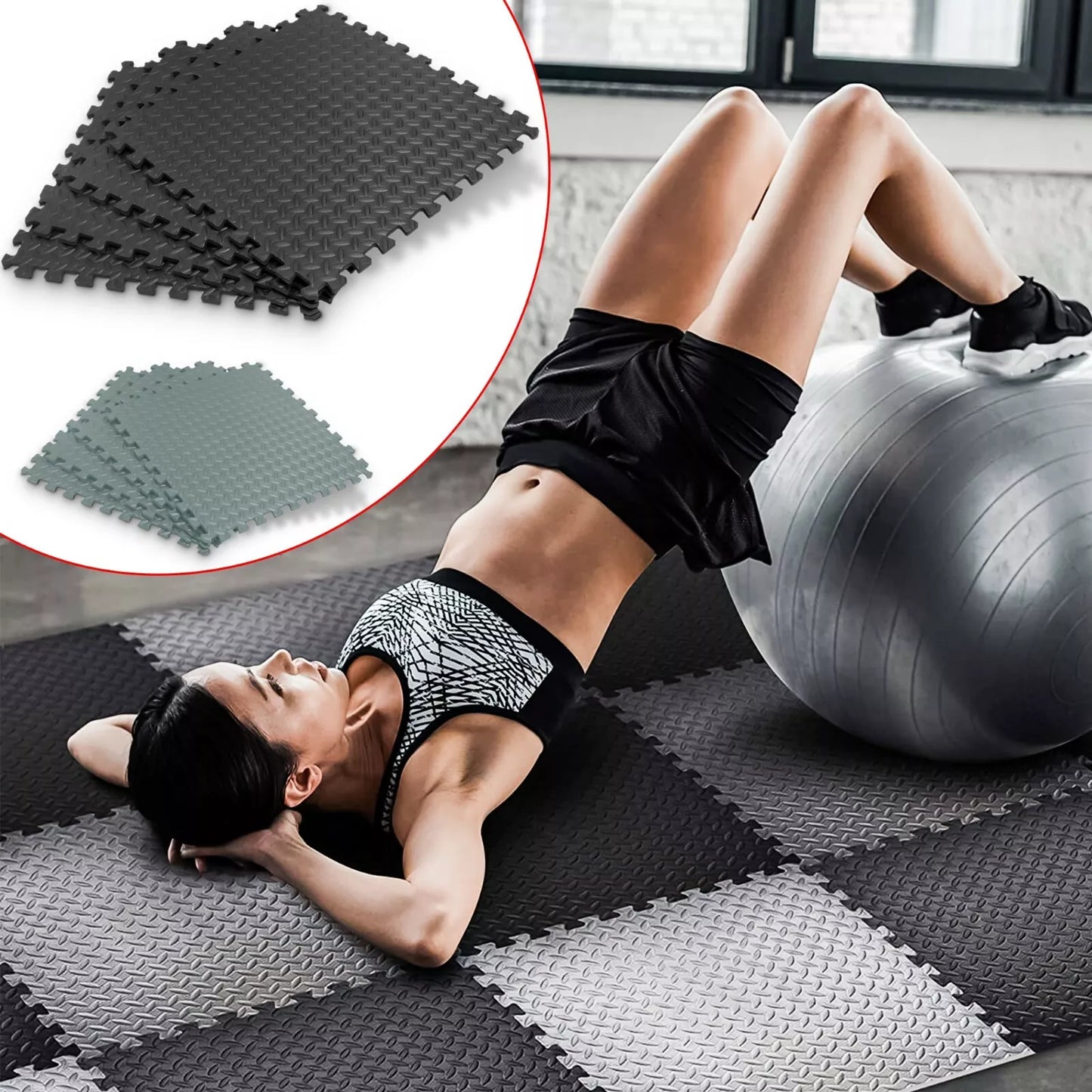 EXTRA THICK GYM FLOORING INTERLOCKING FLOOR MATS EVA SOFT FOAM MAT YOGA TILES UK