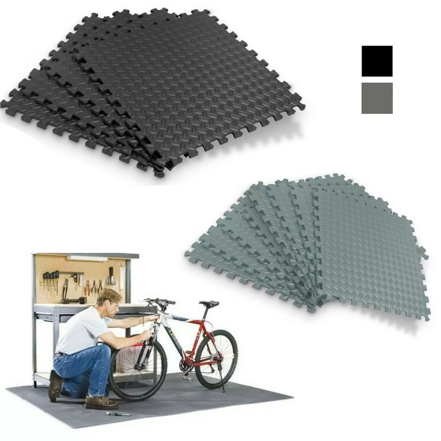 EXTRA THICK GYM FLOORING INTERLOCKING FLOOR MATS EVA SOFT FOAM MAT YOGA TILES UK