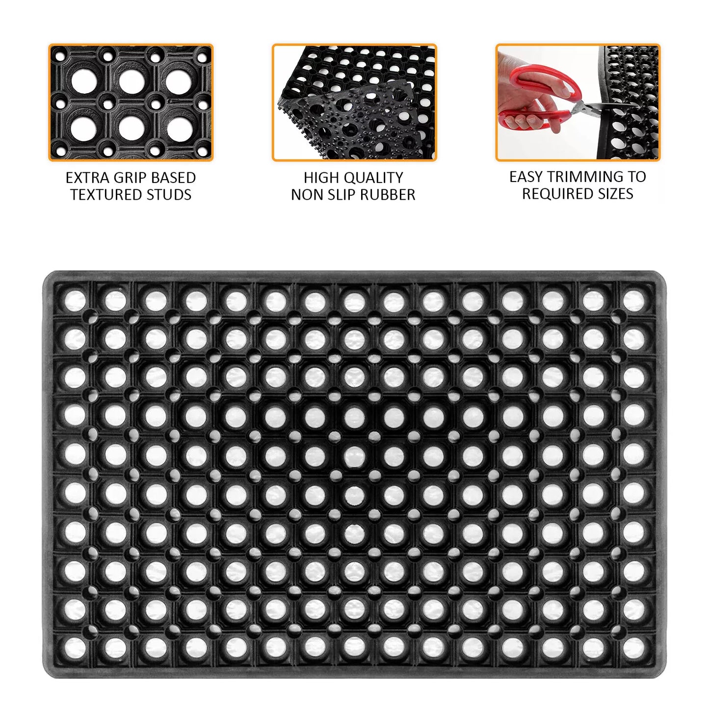 Non Slip Industrial Rubber Ring Door Mat Outdoor House Entrance Carpet Rug