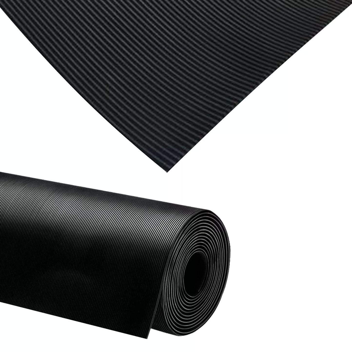 Fine Rib Rubber Sheet Matting Garage Flooring Sheeting Anti-Slip 3mm Thick and 1.2 Meter Wide