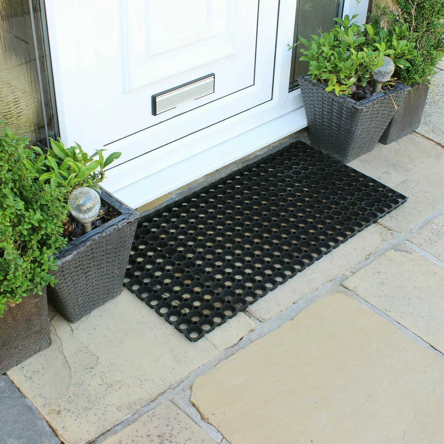 2x Rubber Door Entrance Mat Heavy Duty Non Slip Dirt Catcher Honeycomb 50x100cm