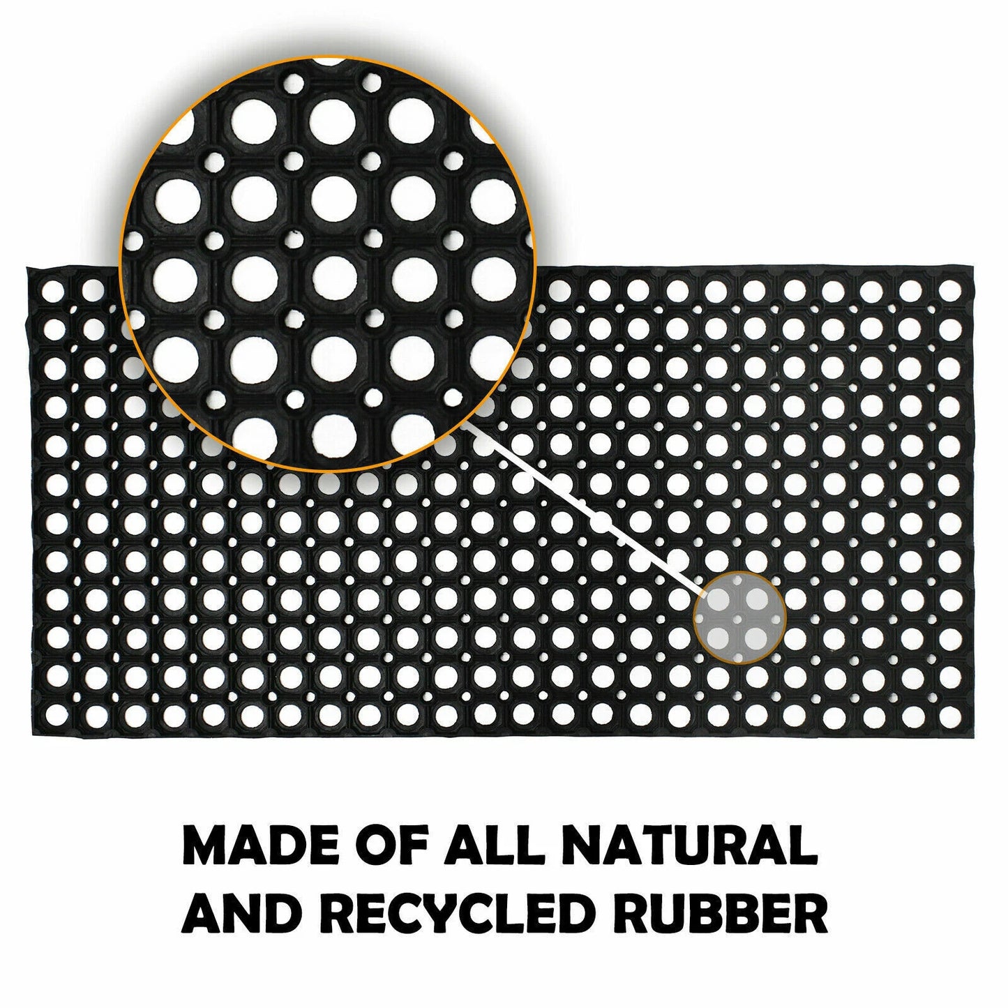 2x Rubber Door Entrance Mat Heavy Duty Non Slip Dirt Catcher Honeycomb 50x100cm