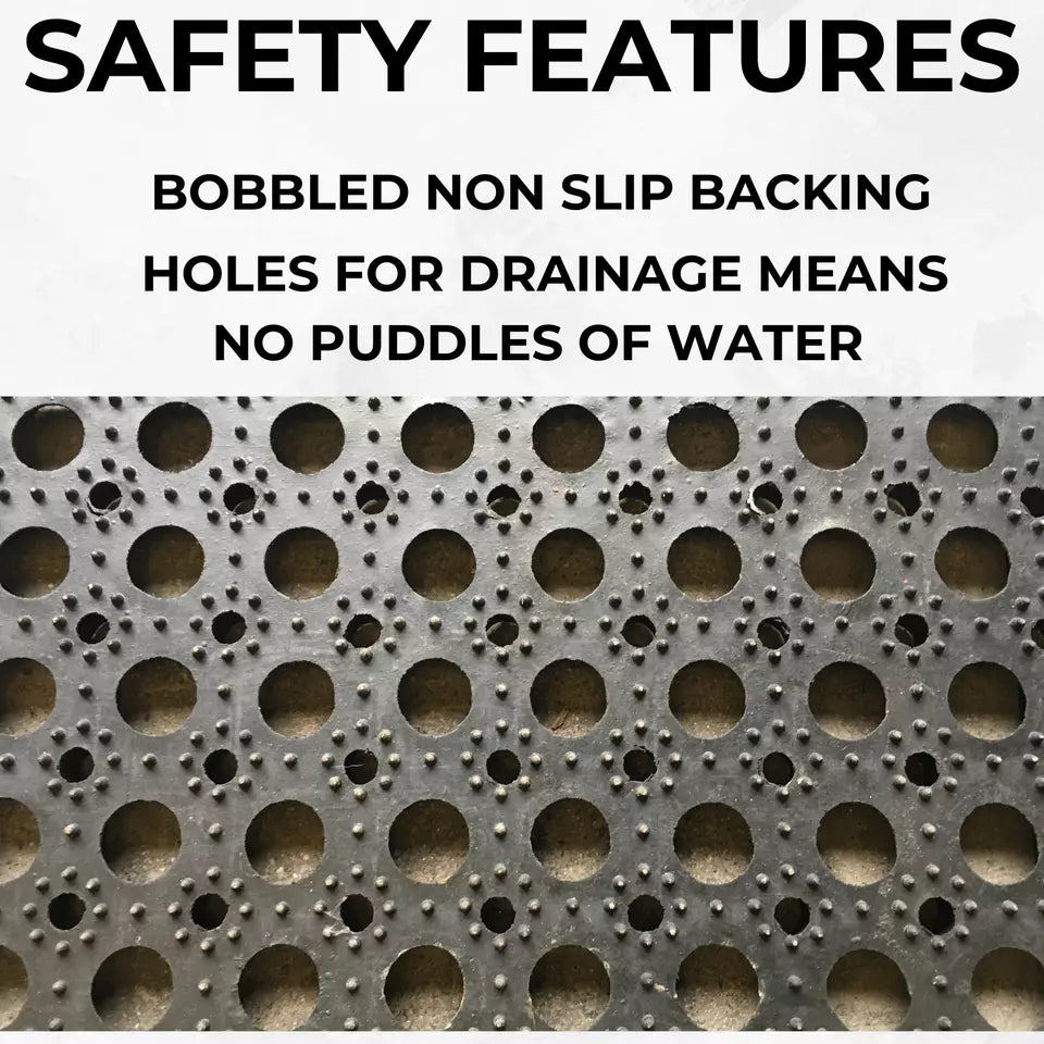 Rubber Safety Stair Tread Mat, Heavy Duty, Non-Slip, Anti-Fatigue 75 cm x 25 cm
