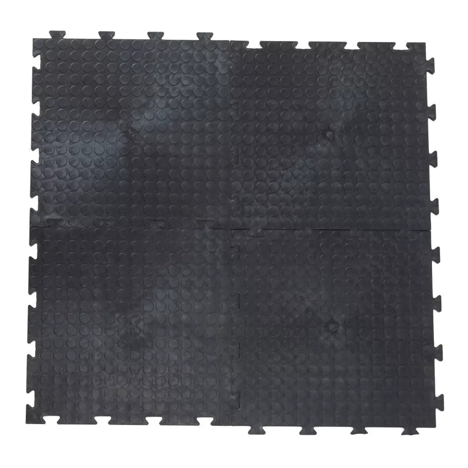 Interlocking Garage Flooring Tiles Heavy Duty 12mm Thick Workshop Floor PVC Gym