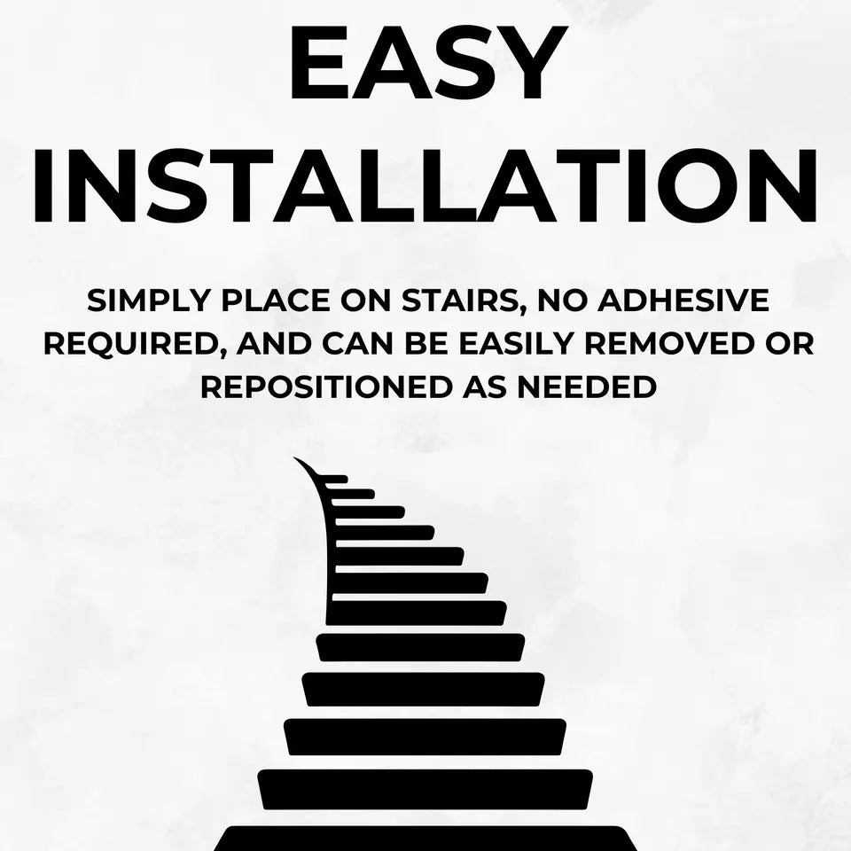 Rubber Safety Stair Tread Mat, Heavy Duty, Non-Slip, Anti-Fatigue 75 cm x 25 cm