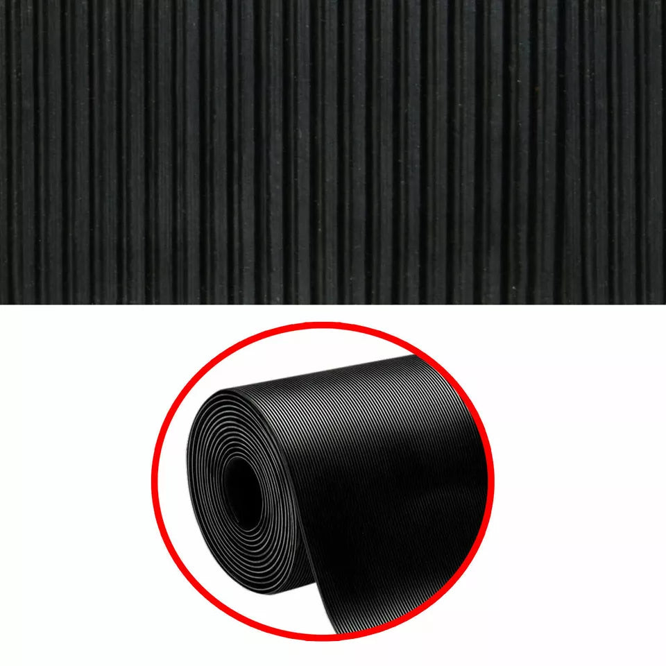 Fine Rib Rubber Sheet Matting Garage Flooring Sheeting Anti-Slip 3mm Thick and 1.2 Meter Wide