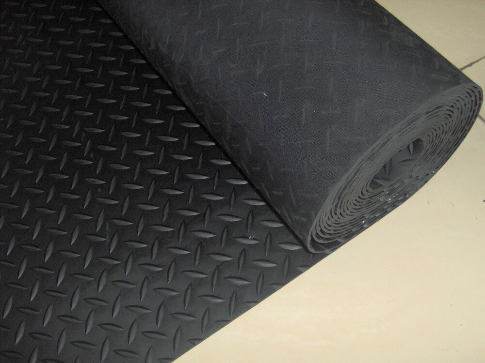 3.5MM Checker Heavy Duty Rubber Flooring Matting Garage Large Diamond 1.8 Wide