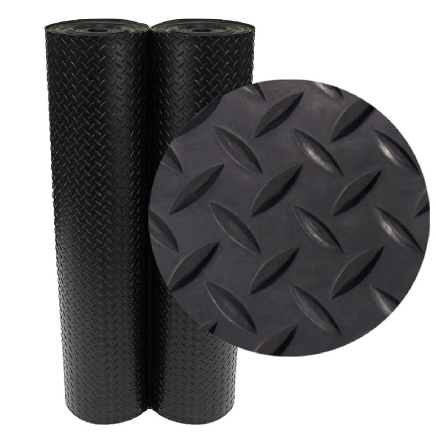 3.5MM Checker Heavy Duty Rubber Flooring Matting Garage Large Diamond 1.8 Wide