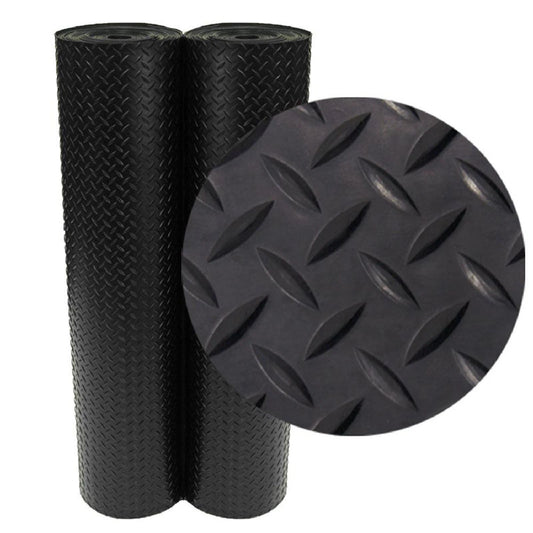 3.5MM Checker Heavy Duty Rubber Flooring Matting Garage Large Diamond 1.8 Wide