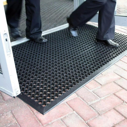 Door Mat Heavy Duty Rubber Non-Slip Weatherproof Entrance Safety Mats | 6 Sizes