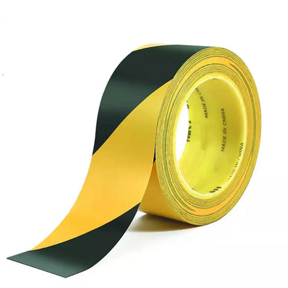 Hazard Warning Tape Black&Yellow Floor Aisle Marking Sealing for Warehouse