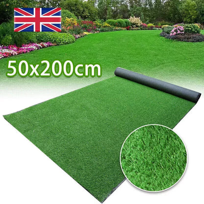 2M Artificial Grass Garden Turf Offcut Roll End Realistic Lawn Fake Carpet Mat