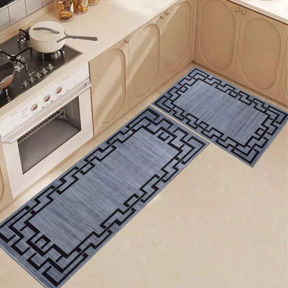 Anti-Slip Kitchen Rug Anti Fatigue Floor Carpet Runners Washable Indoor Door Mat | Set Of 2 - 40x60cm & 60x110cm