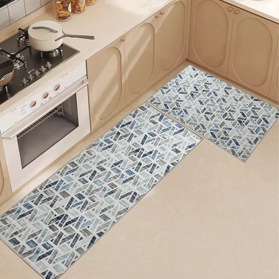 Anti-Slip Kitchen Rug Anti Fatigue Floor Carpet Runners Washable Indoor Door Mat | Set Of 2 - 40x60cm & 60x110cm