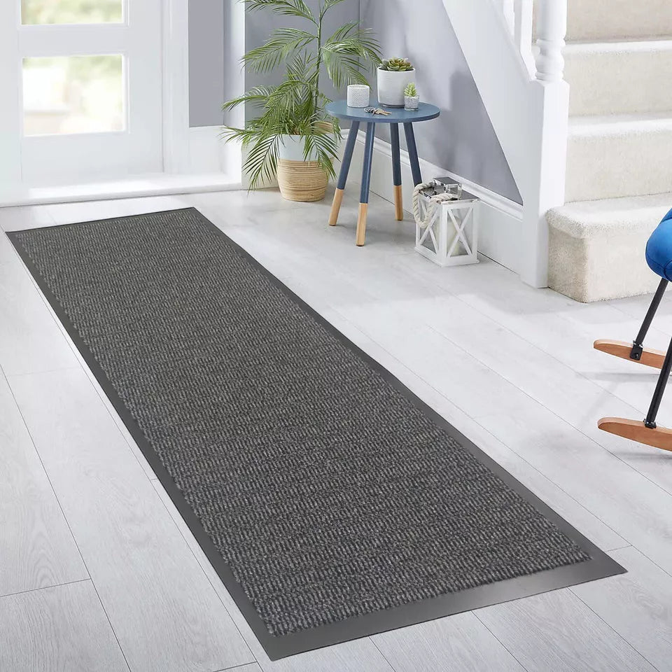 Rubber Door Entrance Mats Gray Barrier Heavy Duty Hard Wearing Rugs Dirt Catcher