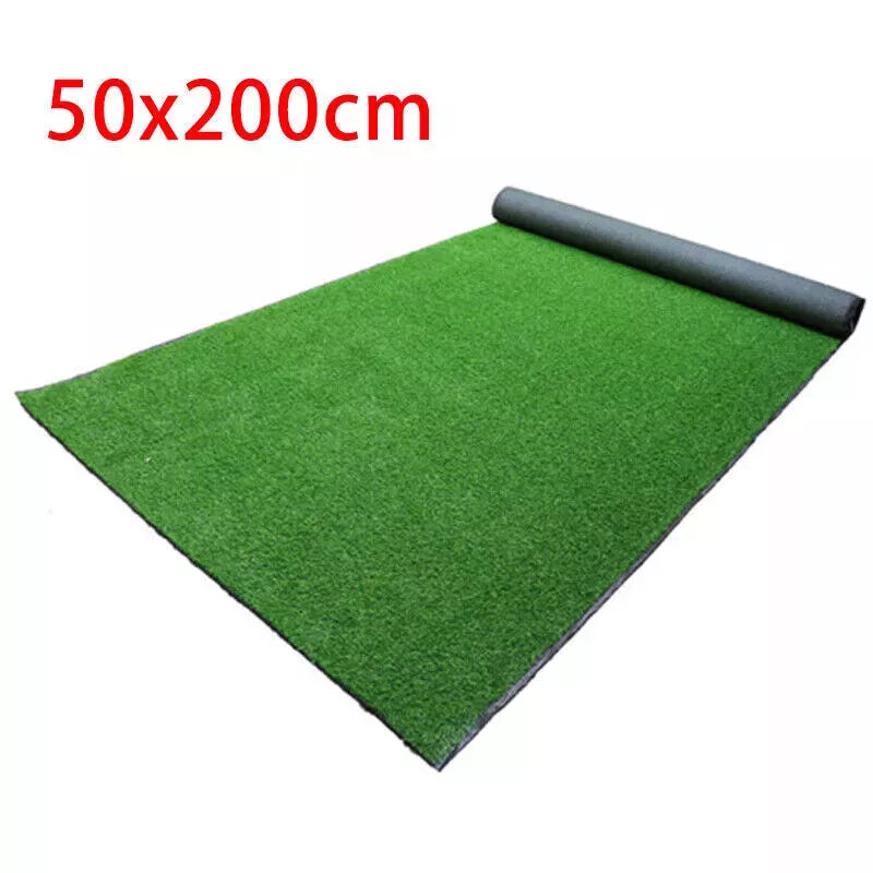 2M Artificial Grass Garden Turf Offcut Roll End Realistic Lawn Fake Carpet Mat