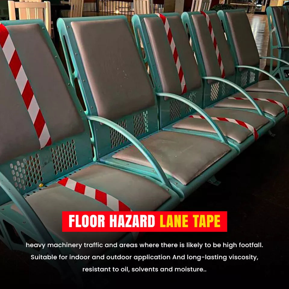 Floor Marking Red & White Hazard Warning Tape for Warehouse Use