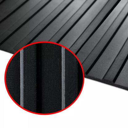 Non-Slip Rubber Sheet Garage Flooring Matting Solid Sheeting 1.2m Wide & 3mm Thick | Wide Rib Sheet