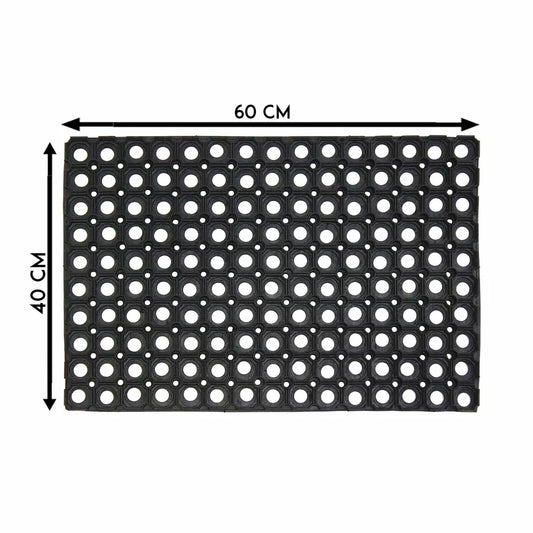 Door Entrance Mat Heavy Duty Non Slip Dirt Catcher Honeycomb Rubber Outdoor | Grid Pattern