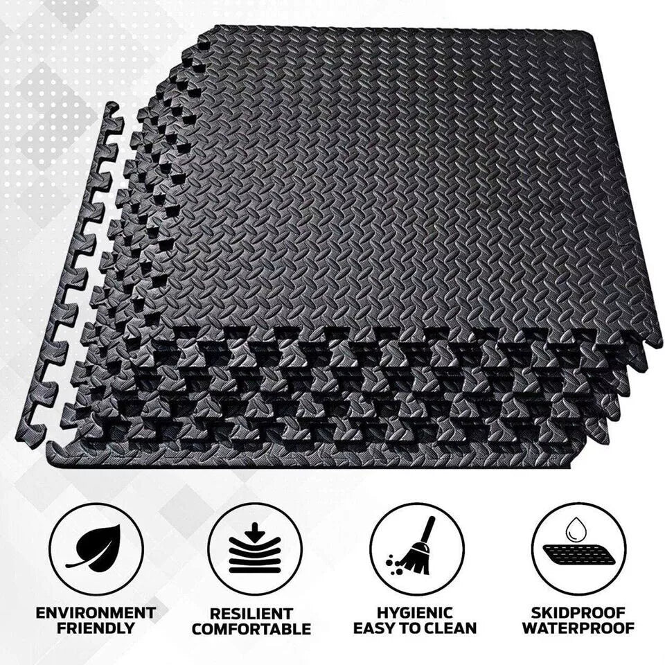 12PCS | GYM FLOOR MATS INTERLOCKING TILES | EVA FOAM SOFT