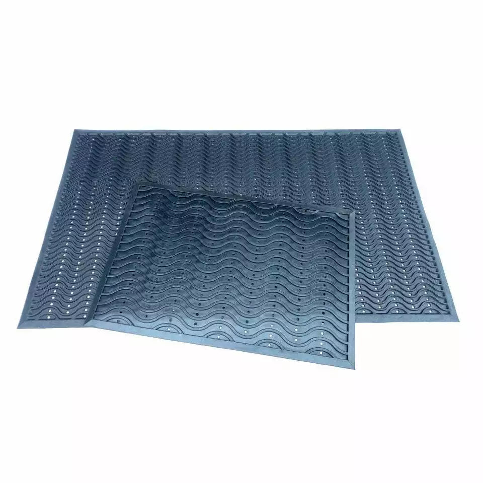 Wave Entrance Mat Large Safety Anti-Fatigue Non Slip Workplace Heavy Duty Rubber