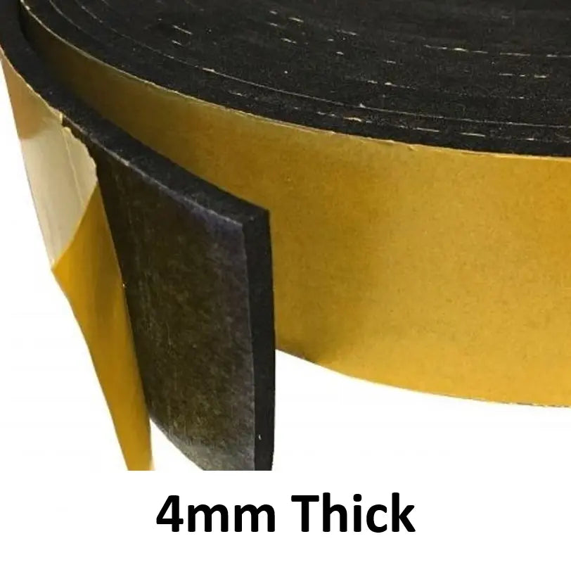 Rubber Strip - Adhesive Backed Roll - Various Widths, Thicknesses & Lengths