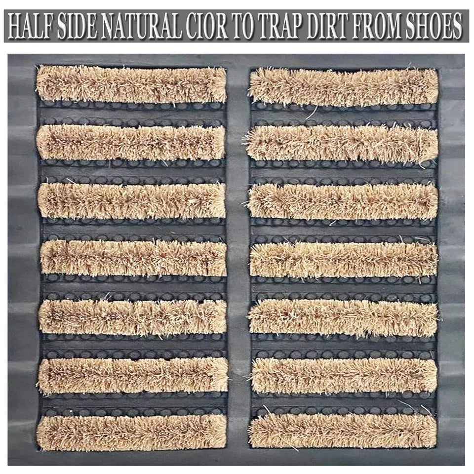 Natural Coir Door Mat Entrance Front Door Rubber Mats Indoor Outdoor Heavy Duty