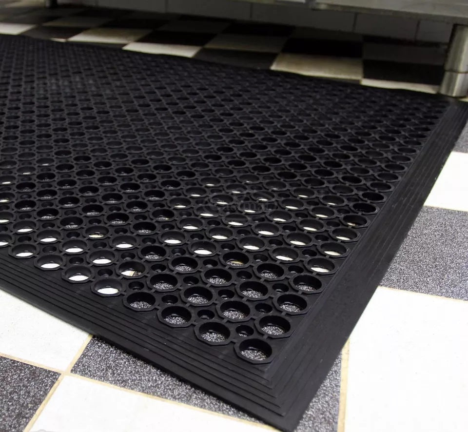 Large Heavy Duty Rubber Ring Mat Industrial Safety Anti-Fatigue Non Slip 5’ x 3’