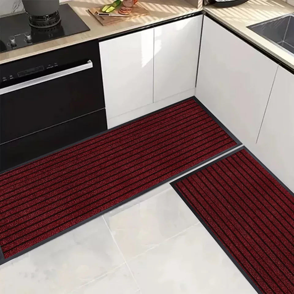 Non-Slip Kitchen Runner Rug Anti Fatigue Floor Carpet Runners Washable Door Mats | Set Of 2 - (40x60 & 60x90 cm)