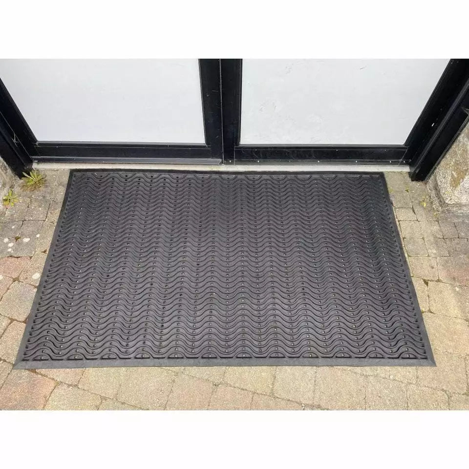 Wave Entrance Mat Large Safety Anti-Fatigue Non Slip Workplace Heavy Duty Rubber