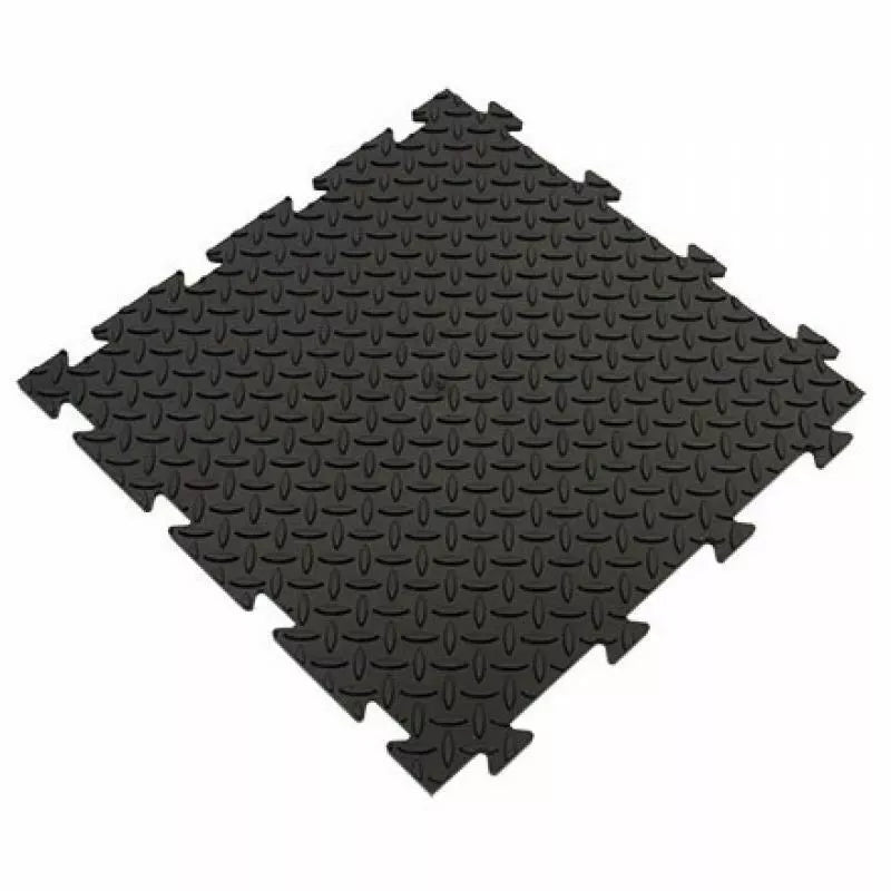 Interlocking Vinyl Floor Tiles Garage Workshop Flooring Checked Bubble Matting