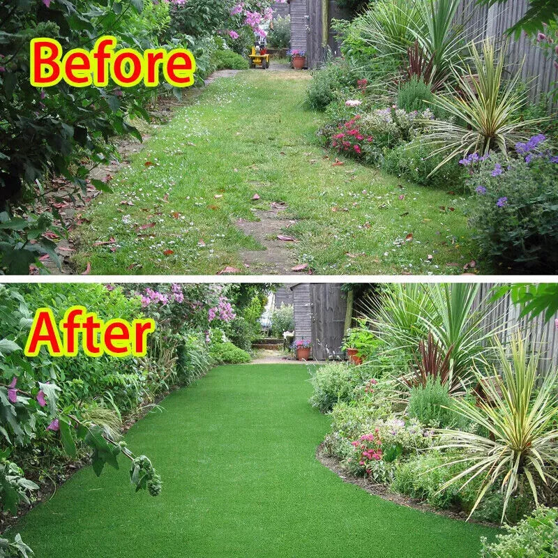 2M Artificial Grass Garden Turf Offcut Roll End Realistic Lawn Fake Carpet Mat