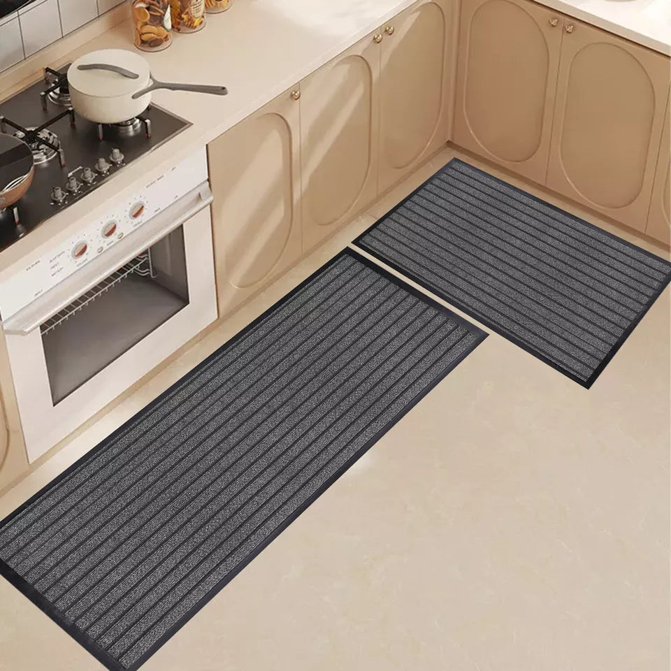 Non-Slip Kitchen Runner Rug Anti Fatigue Floor Carpet Runners Washable Door Mats | Set Of 2 - (40x60 & 60x90 cm)