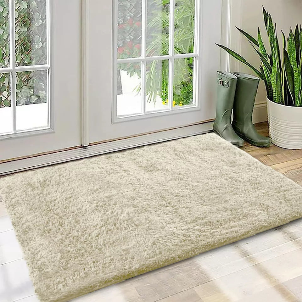 Non Slip Shaggy Indoor Door Mat Dirt Trapper Entrance Rug Washable Fluffy Mats