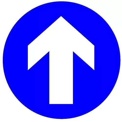 2 X One Way Blue White Arrow Floor Anti-Slip Sticker Sign