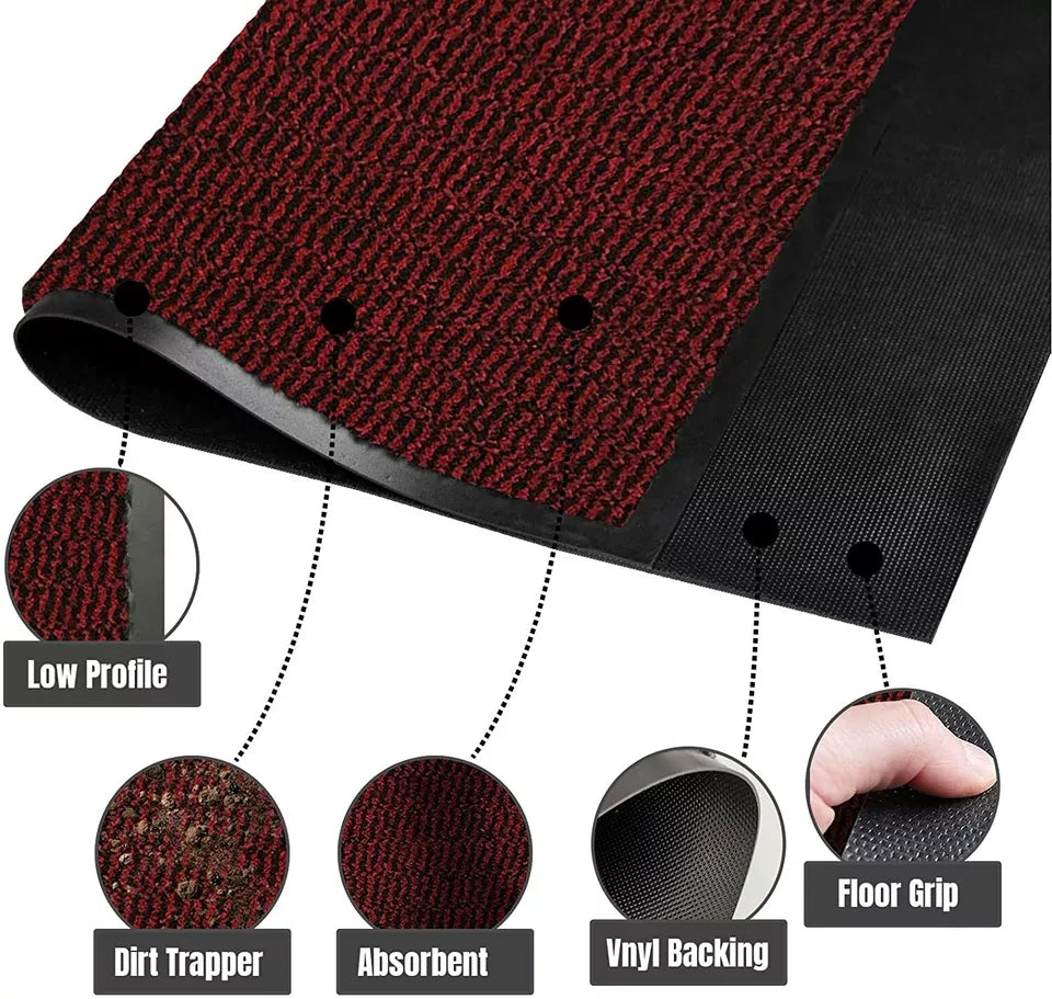 Heavy Duty Non Slip Barrier Door Mat Rubber Backing Kitchen Floor Entrance Mats