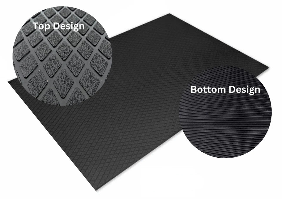 Multi use Horse/Cow/pony Rubber Stable Gym Mat Diamond Top 12mm x 6'x4'