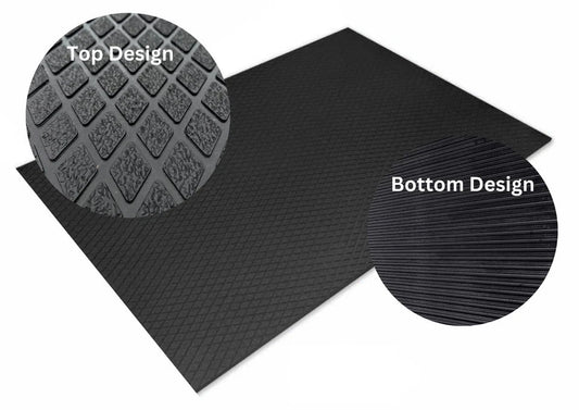 Multi use Horse/Cow/pony Rubber Stable Gym Mat Diamond Top 12mm x 6'x4'