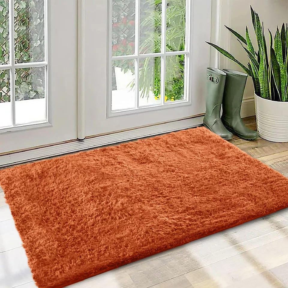 Non Slip Shaggy Indoor Door Mat Dirt Trapper Entrance Rug Washable Fluffy Mats